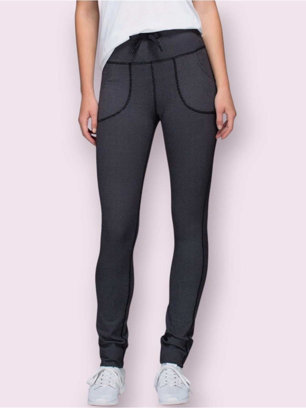 Lululemon Skinny Will Workout Pants Leggings Gray & Black Size 8